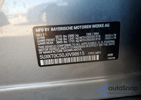 2018 BMW X5 Xdr40E из США, поврежденный, VIN 5UXKT0C50J0V98615